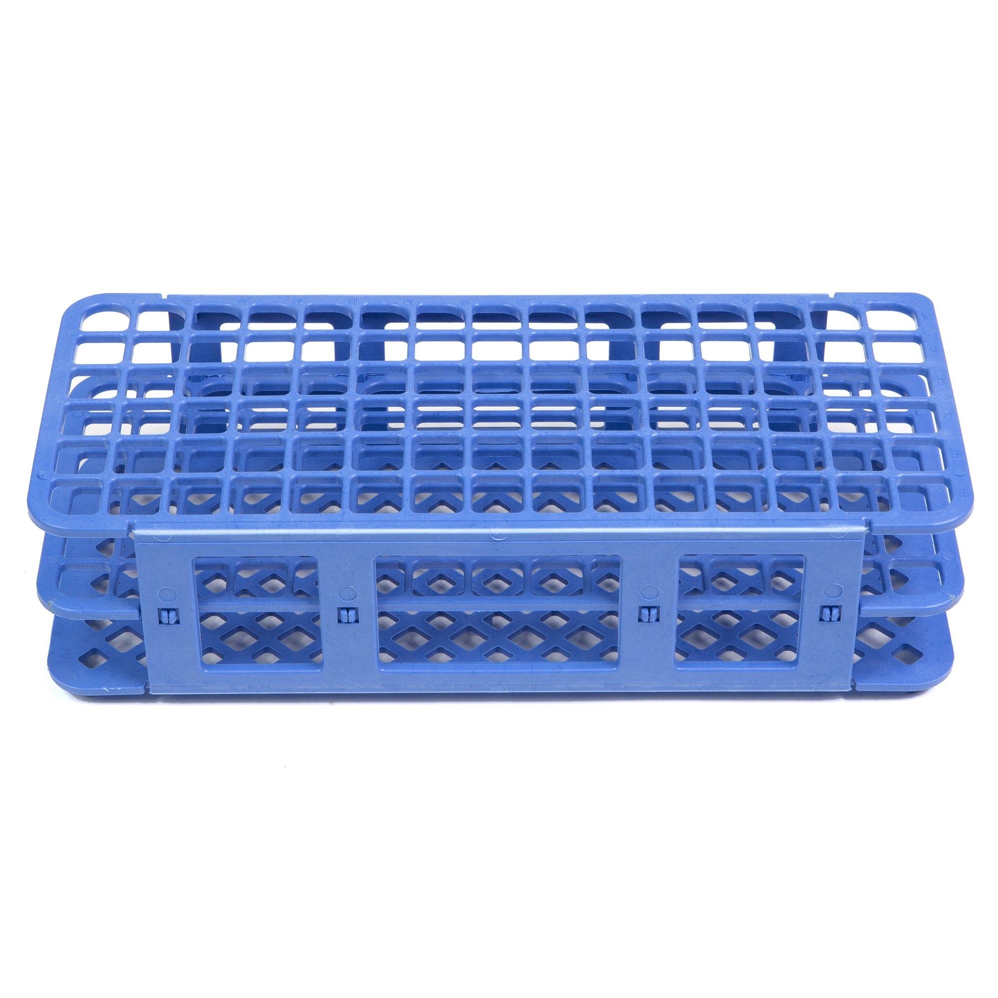 Heathrow Scientific Test Tube Rack, 2-2/5 x 4-1/8 x 9-2/3 Inch-Fold and Snap Test Tube Rack 90 Place 5 to 10 mL Tube Size Blue 2-2/5 X 4-1/8 X 9-2/3 Inch