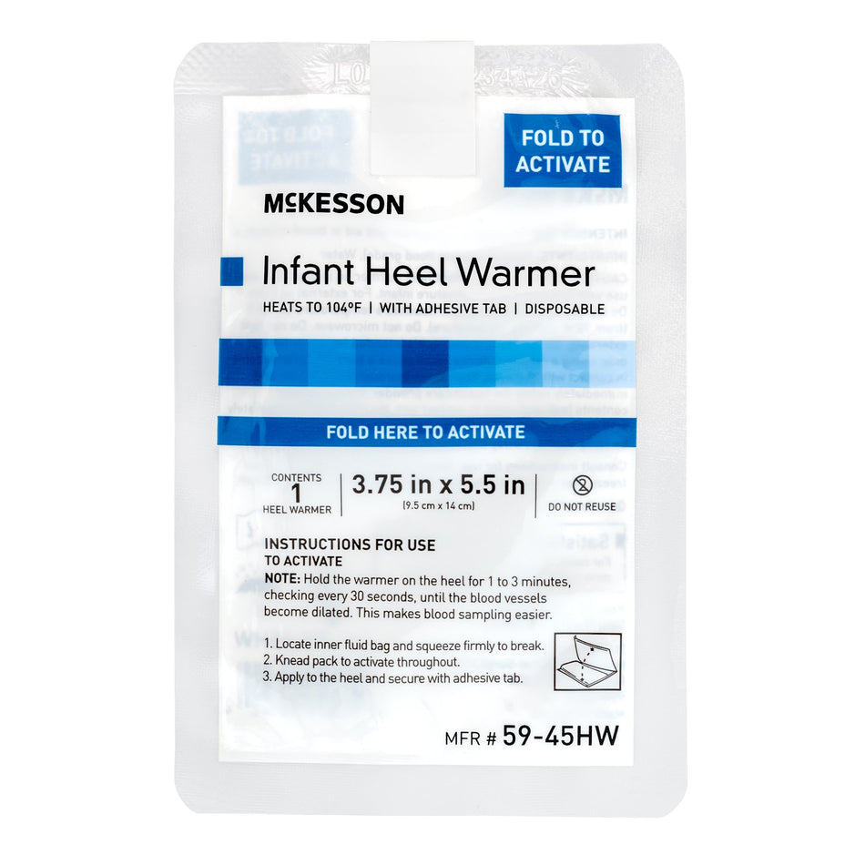 McKesson Infant Heel Warmer, 3� x 5� Inch-Instant Infant Heel Warmer McKesson Heel One Size Fits Most Nylon Cover / Polyethylene Disposable