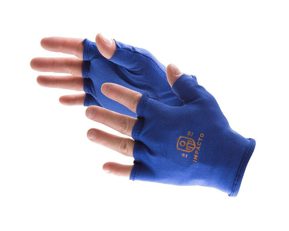 Impact Glove IMPACTO® Glove Liner Fingerless Medium Blue Right Hand