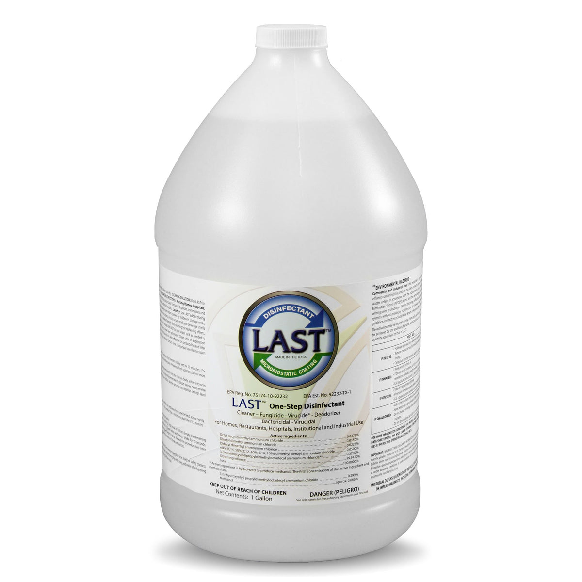 Last™ Microbiostatic Surface Disinfectant Cleaner Bactericidal Manual Pour Liquid 1 gal. Bottle Scented NonSterile