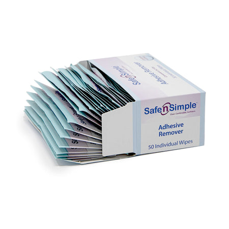 Safe N Simple Adhesive Remover, 5 x 7 Inch Wipe-Adhesive Remover Safe n Simple Wipe 1 per Pack