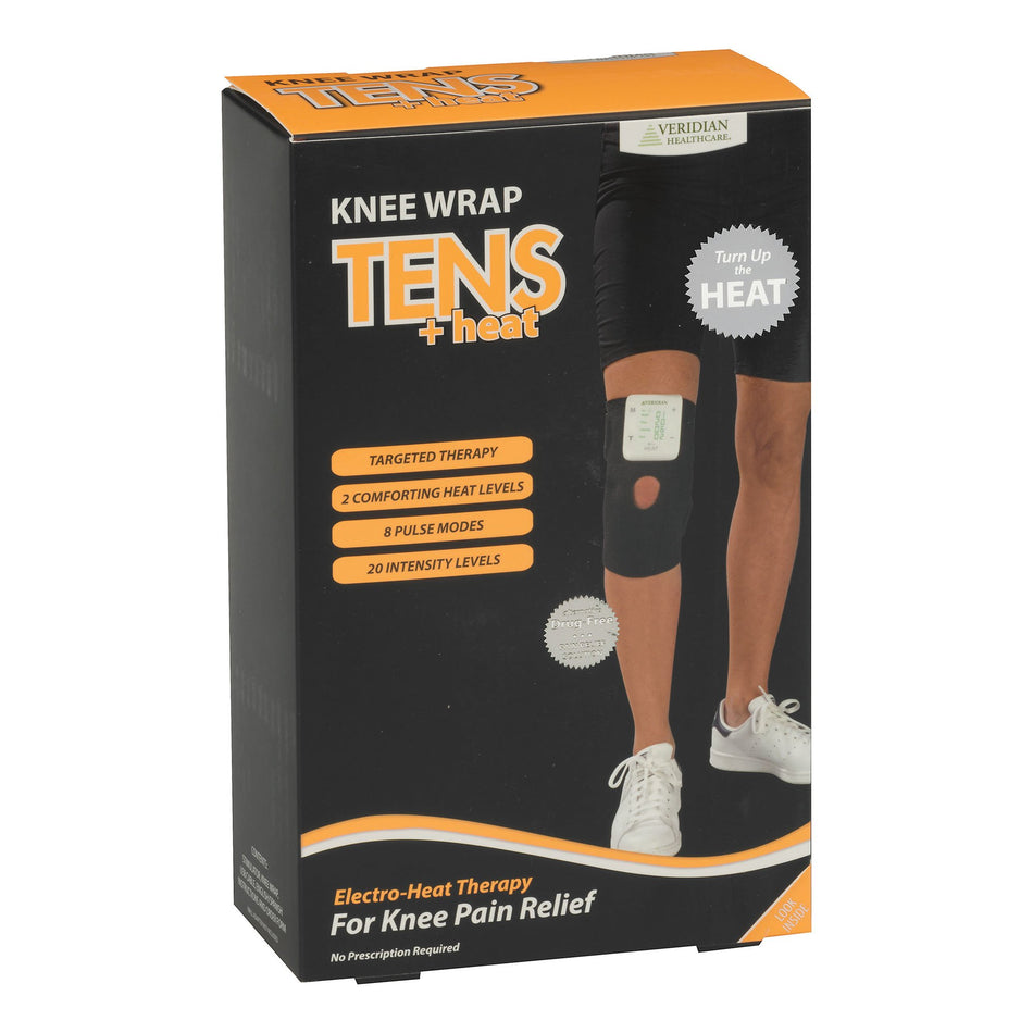 TENS Unit with Heat Conductive Knee Wrap-TENS Unit with Heat Conductive Knee Wrap Veridian Healthcare� Single-Channel