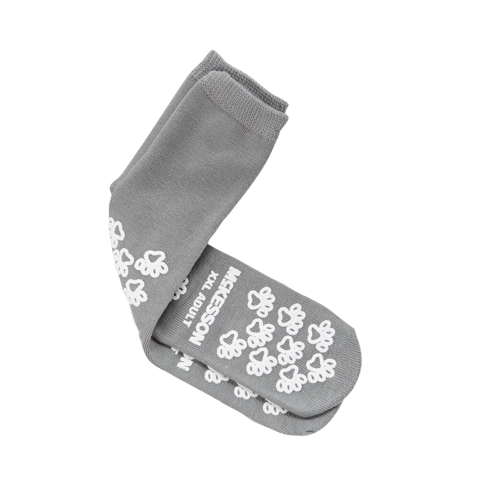 McKesson Terries Adult Slipper Socks, 2X-Large, Gray-Slipper Socks McKesson Terries Unisex Adult 2X-Large Double Tread Single Patient Use Gray