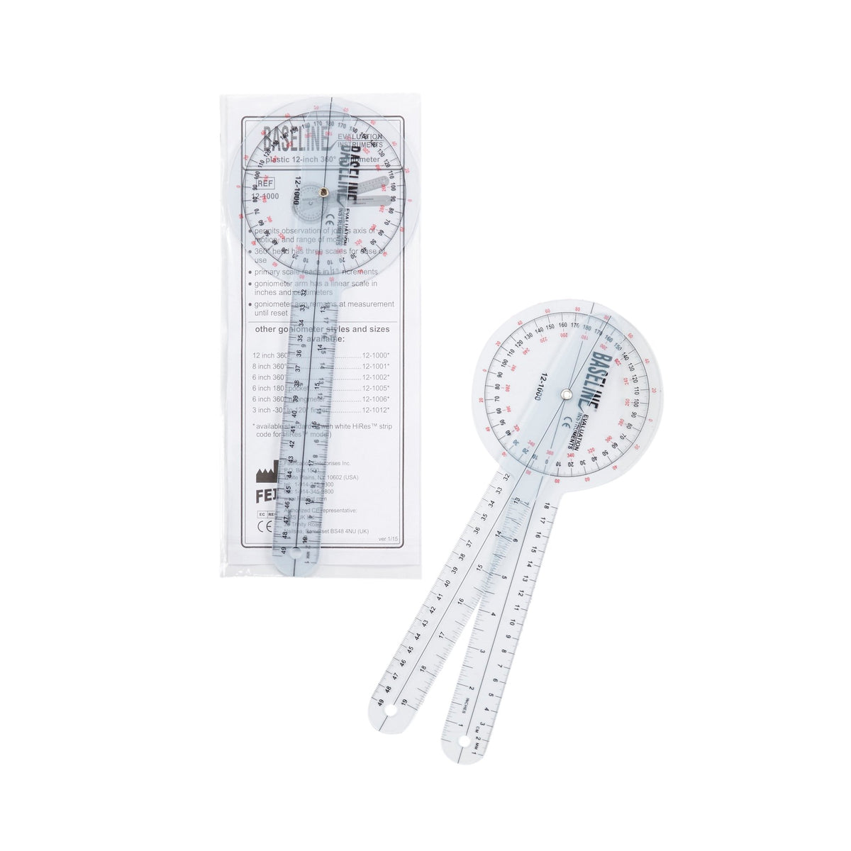 Baseline Goniometer, 12 Inch Arms-Baseline Goniometer
