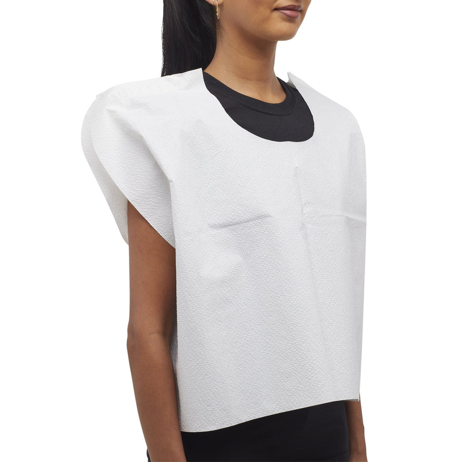 McKesson Exam Cape-Exam Cape McKesson White Front / Back Opening Without Closure Unisex