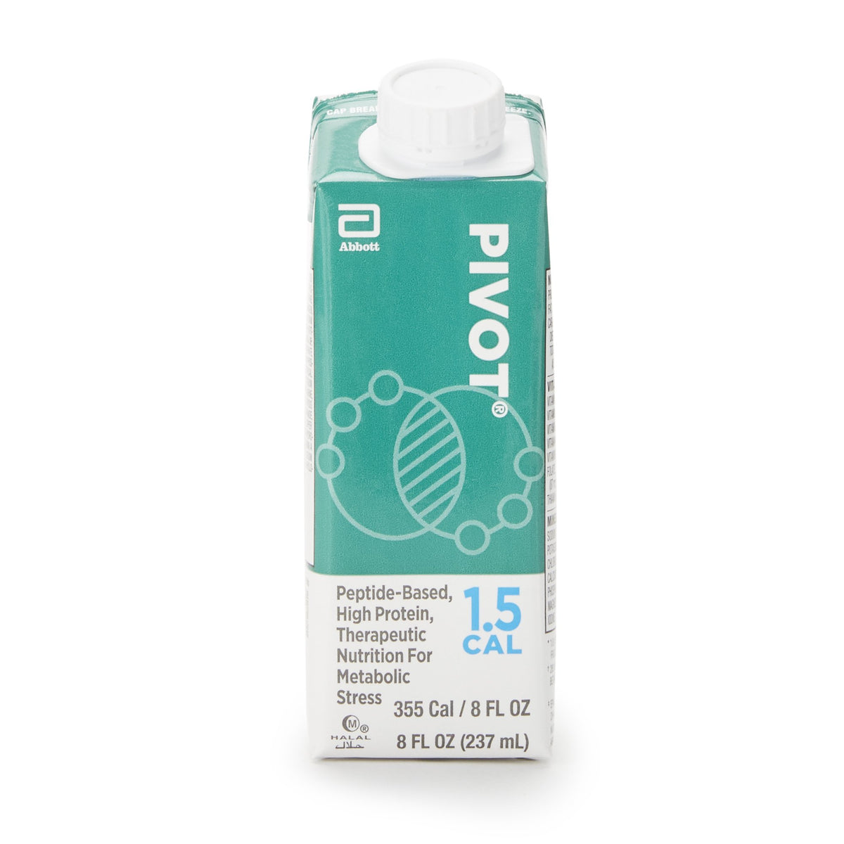 Pivot 1.5 Cal Peptide-Based, High Protein, Therapeutic Nutrition for Metabolic Stress, 8-ounce carton-Tube Feeding Formula Pivot 1.5 Cal Unflavored Liquid 8 oz. Reclosable Carton