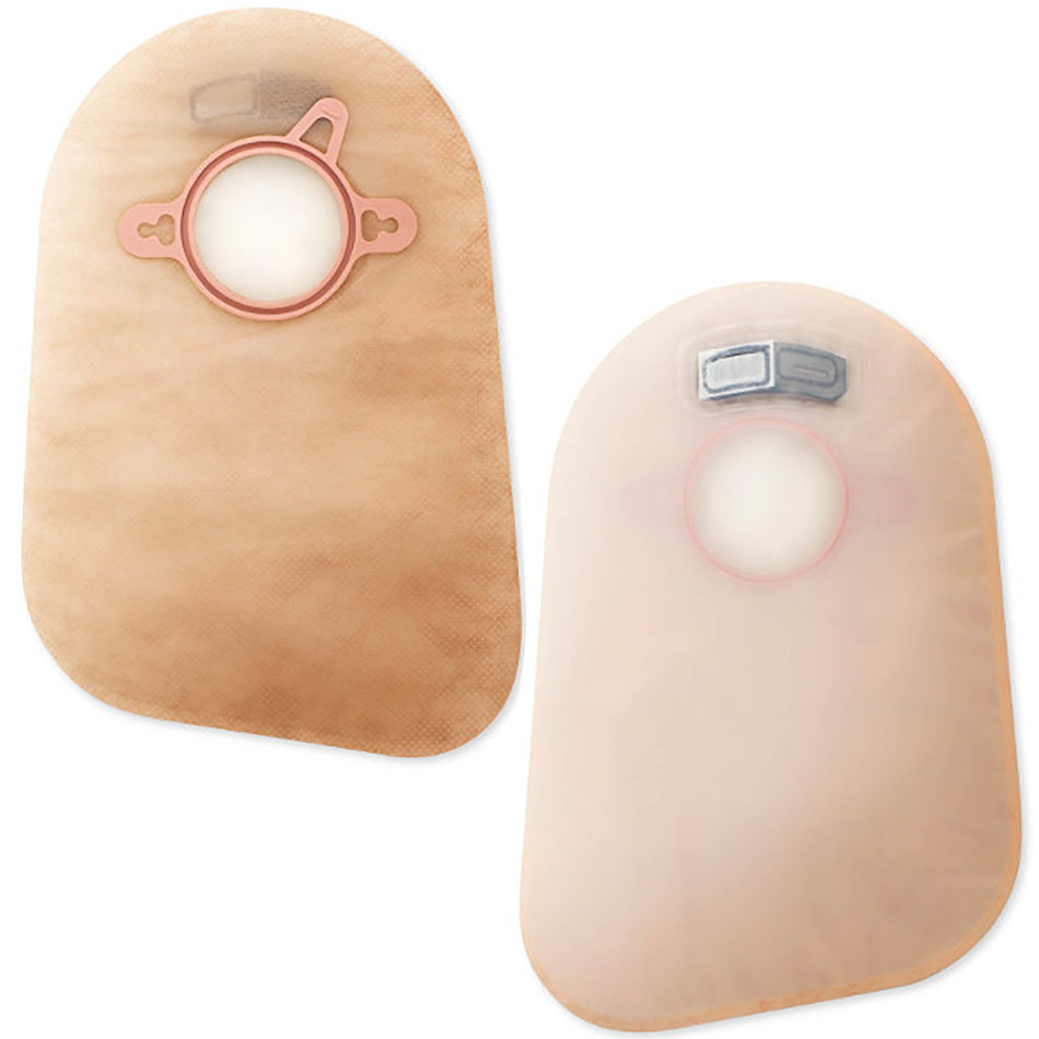 New Image Two-Piece Closed End Beige Filtered Ostomy Pouch, 9 Inch Length, 2 Inch Flange-Ostomy Pouch New Image Two-Piece System 9 Inch Length Closed End