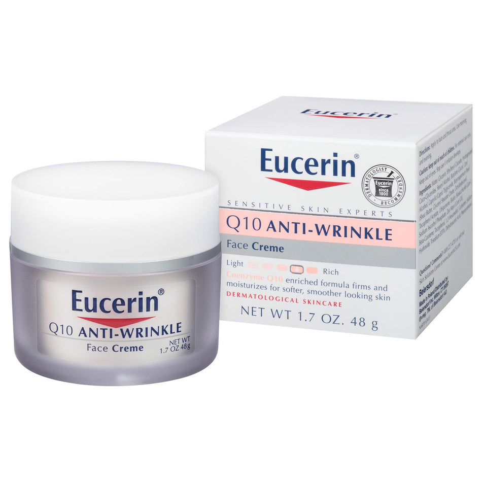 Eucerin� Q10 Anti-Wrinkle Sensitive Skin Face Cream, 1.7 oz.-Facial Moisturizer Eucerin� Q10 Anti-Wrinkle Sensitive Skin 1.7 oz. Jar Unscented Cream