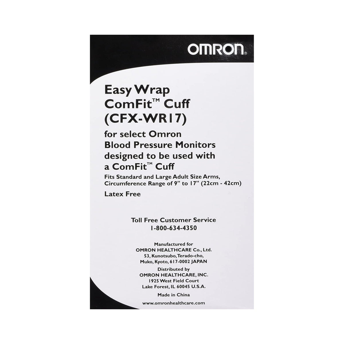 Omron Easy-Wrap ComFit Cuff-Reusable Blood Pressure Cuff Omron 22.8 to 43 cm Arm Nylon Cuff Wide Range Adult Cuff