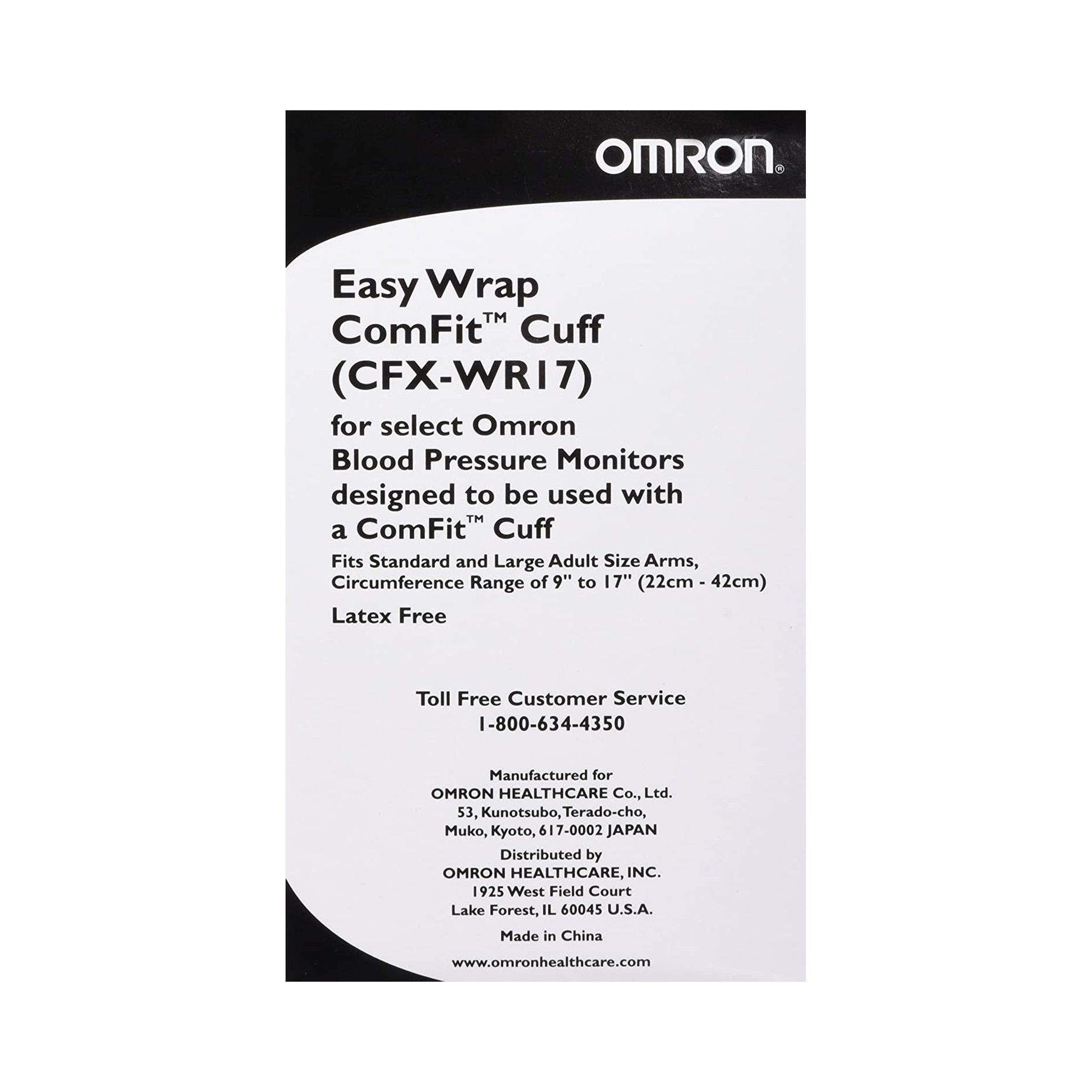 Omron Easy-Wrap ComFit Cuff-Reusable Blood Pressure Cuff Omron 22.8 to 43 cm Arm Nylon Cuff Wide Range Adult Cuff