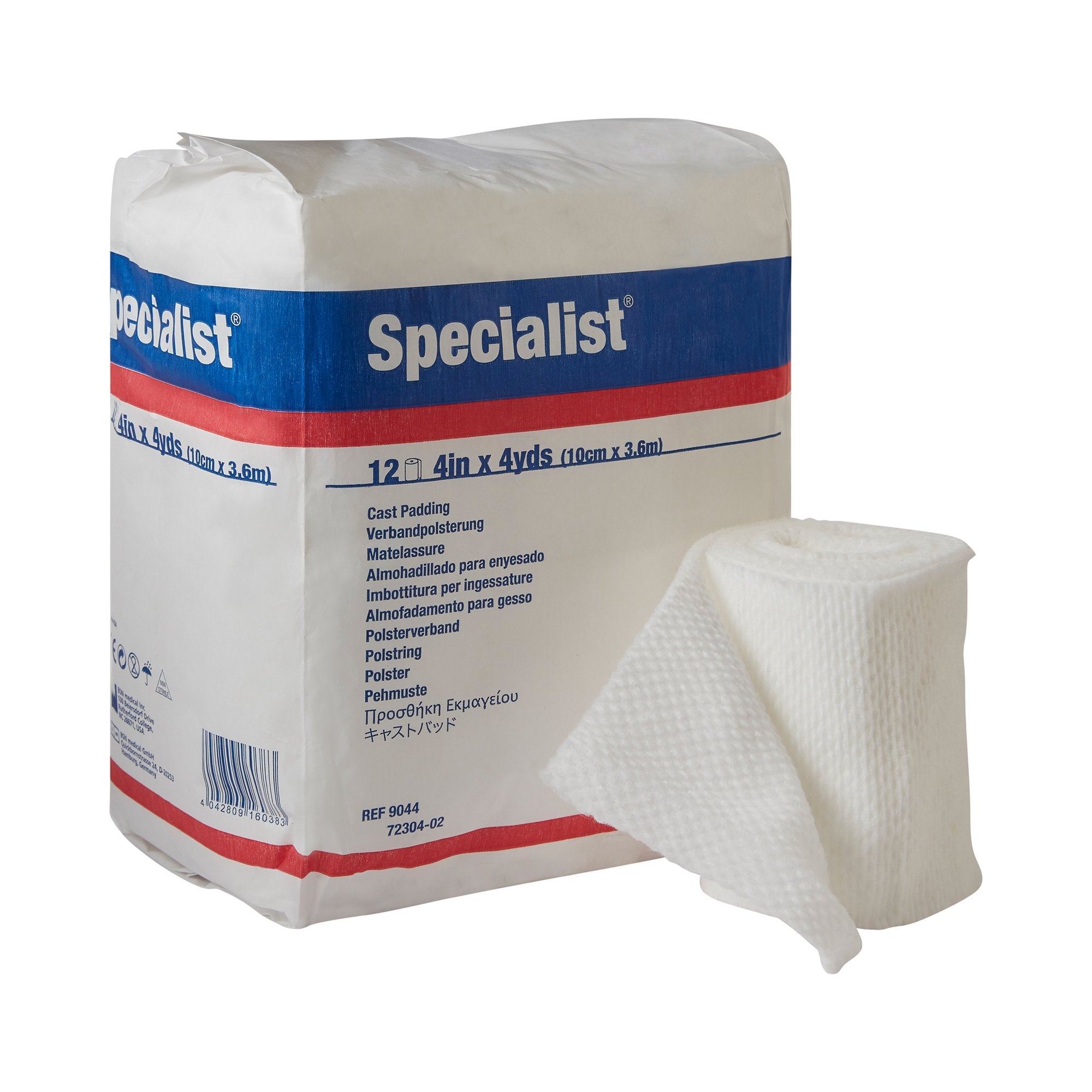 Specialist White Cotton / Rayon Undercast Cast Padding, 4 Inch x 4 Yard-Cast Padding Undercast Specialist Sterile 4 Inch X 4 Yard Cotton / Rayon NonSterile