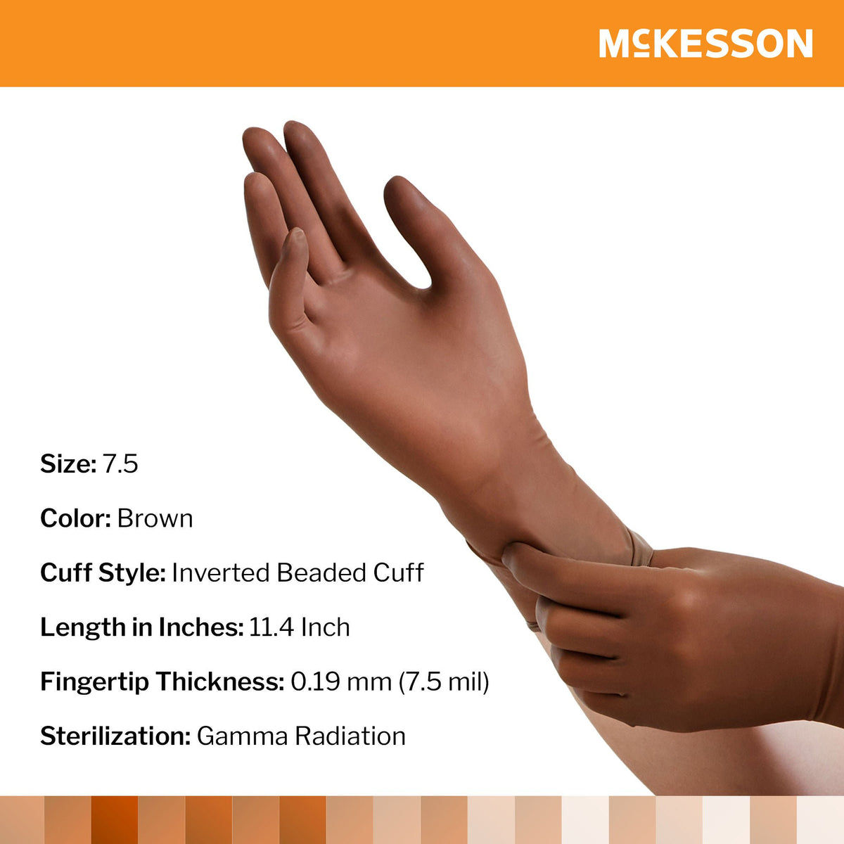 McKesson Perry® Latex Surgical Glove, Size 7.5, Brown - Gloves>Surgical Gloves - McKesson Brand
