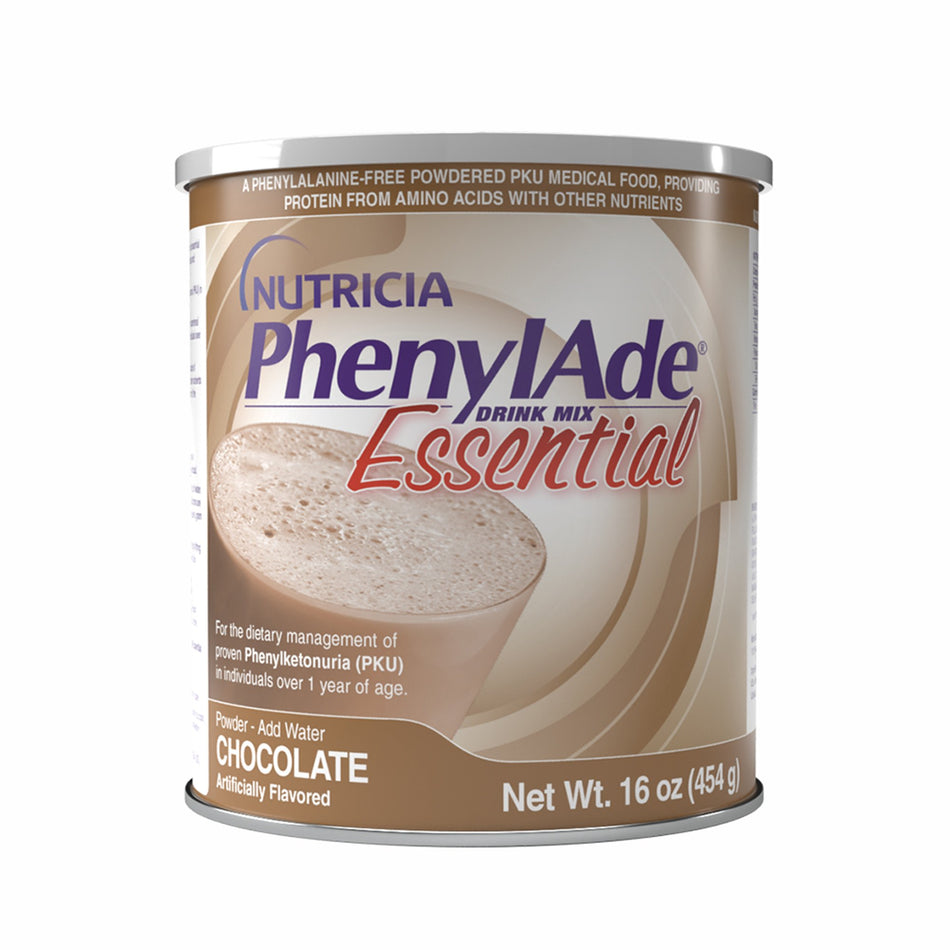 PhenylAde Essential Chocolate Drink Mix for the Dietary Management of Phenylketonuria, 1 lb. can-Oral Supplement PhenylAde Essential Chocolate Flavor Powder 16 oz. Can