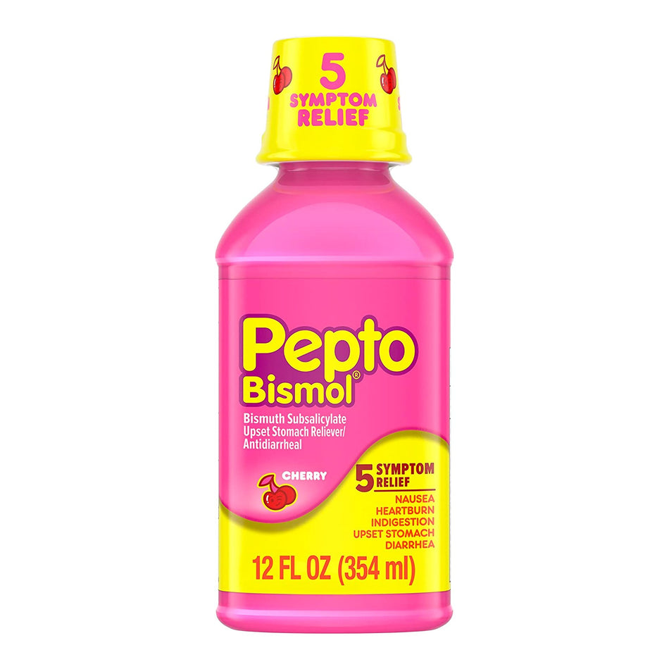 Pepto-Bismol Liquid Cherry-Anti-Diarrheal Pepto Bismol 262 mg Strength Liquid 12 oz.