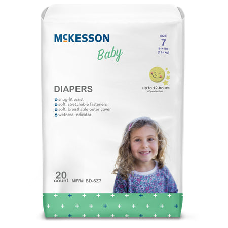 McKesson Baby Diaper, Size 7 for Children weighing 41+ lbs. - Incontinence>Pediatric Diapers and Training Pants - McKesson...