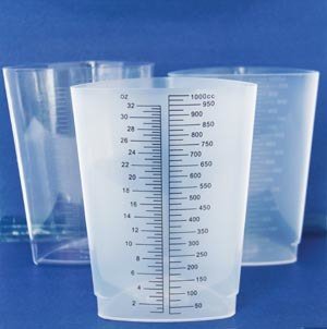 Graduated Cup, 32 ounce-Graduated Container Triangular Polypropylene 32 oz.