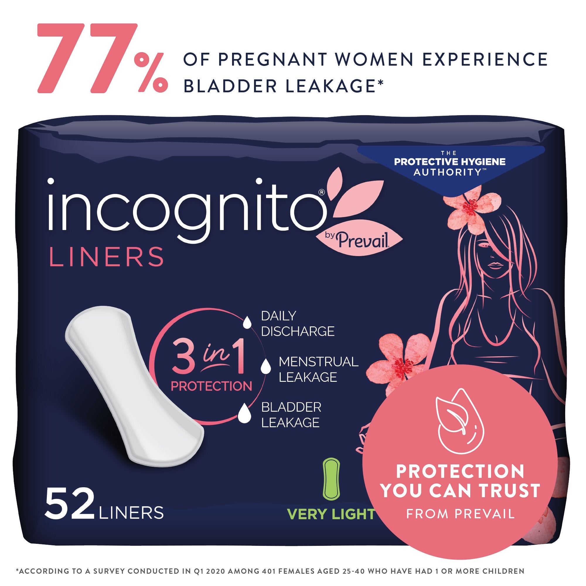 Incognito by Prevail Panty Liners, Very Light-Panty Liner incognito by Prevail Very Light Light Absorbency