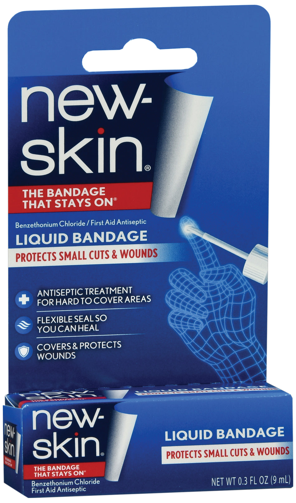 new-skin� Benzethonium Chloride 0.2% First Aid Antiseptic Liquid Bandage, 0.3-ounce bottle-Liquid Bandage new-skin 0.3 fl. oz.