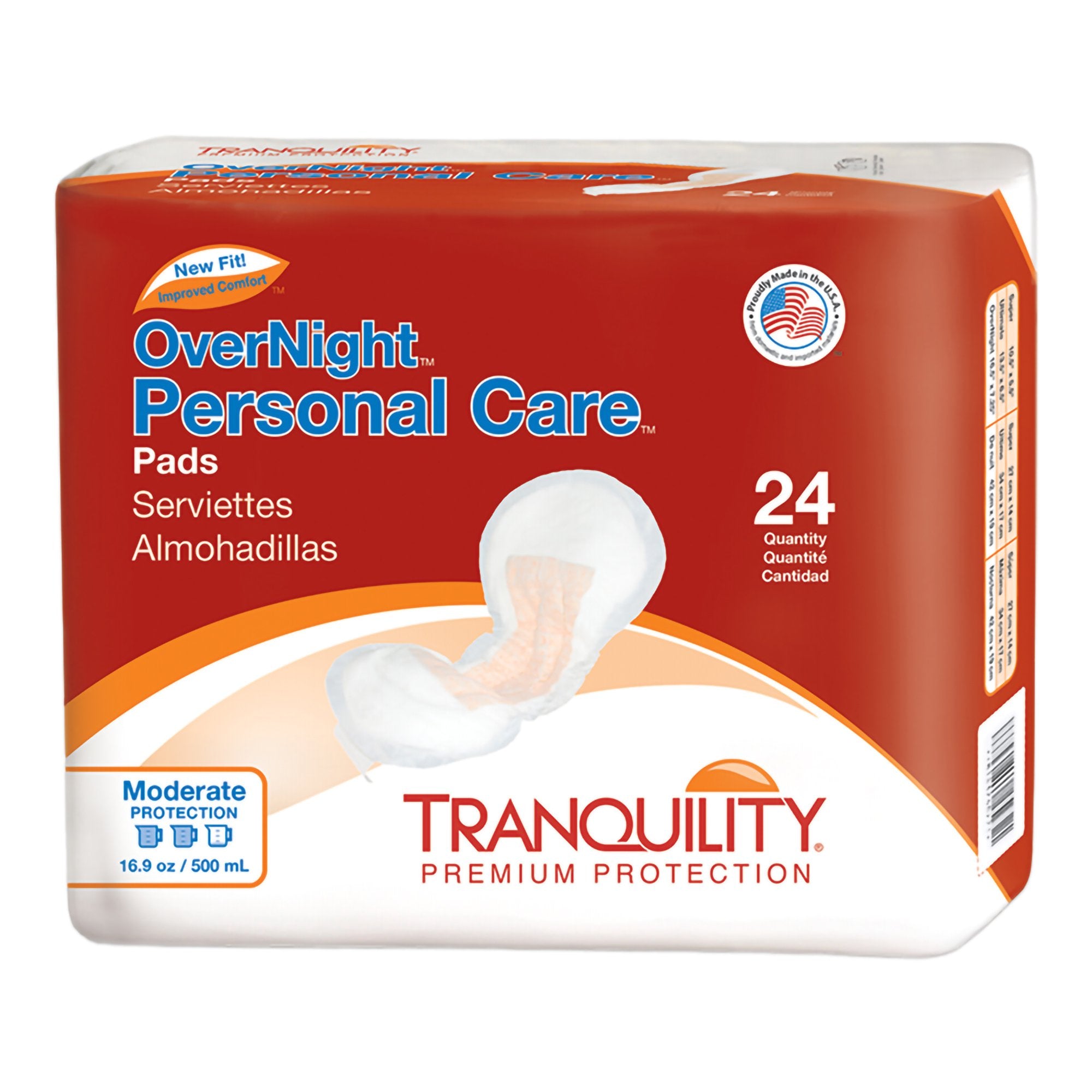 Tranquility OverNight Bladder Control Pad, 7 x 16 Inch-Bladder Control Pad Tranquility Personal Care 7-1/2 X 16-1/2 Inch Heavy Absorbency Super Absorbent Core One Size Fits Most