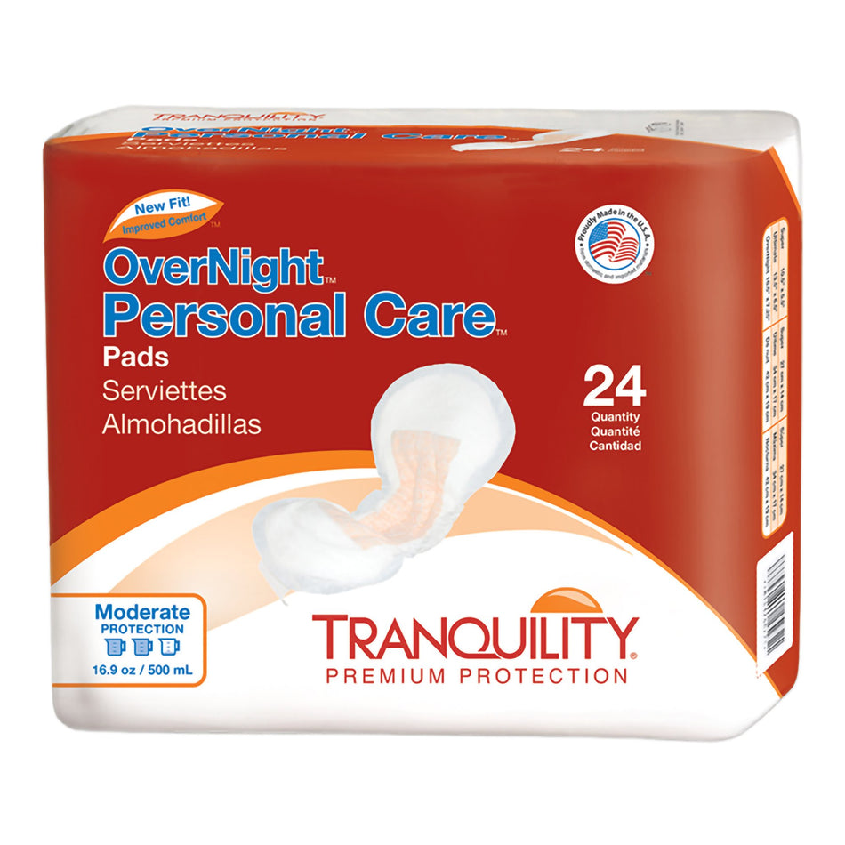 Tranquility OverNight Bladder Control Pad, 7 x 16 Inch-Bladder Control Pad Tranquility Personal Care 7-1/2 X 16-1/2 Inch Heavy Absorbency Super Absorbent Core One Size Fits Most