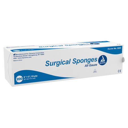 dynarex� Gauze Sponge, 2 x 2 Inch, 12-Ply-Gauze Sponge Dynarex� 2 X 2 Inch 12-Ply NonSterile 200 per Pack