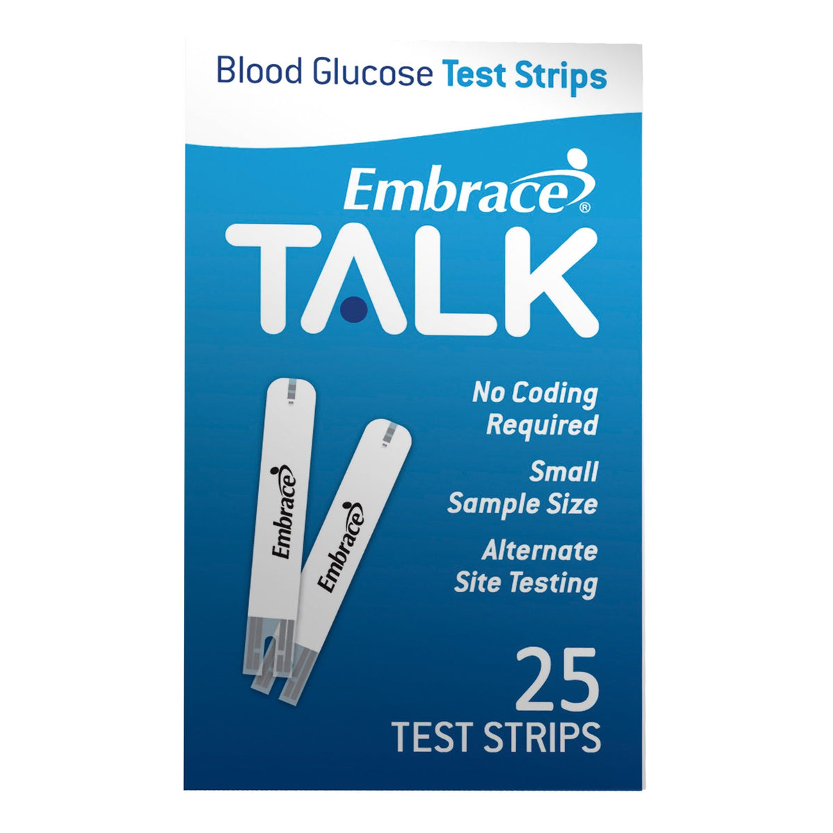 Omnis Health Embrace Talk Blood Glucose Test Strips-Blood Glucose Test Strips Embrace 25 Strips per Pack