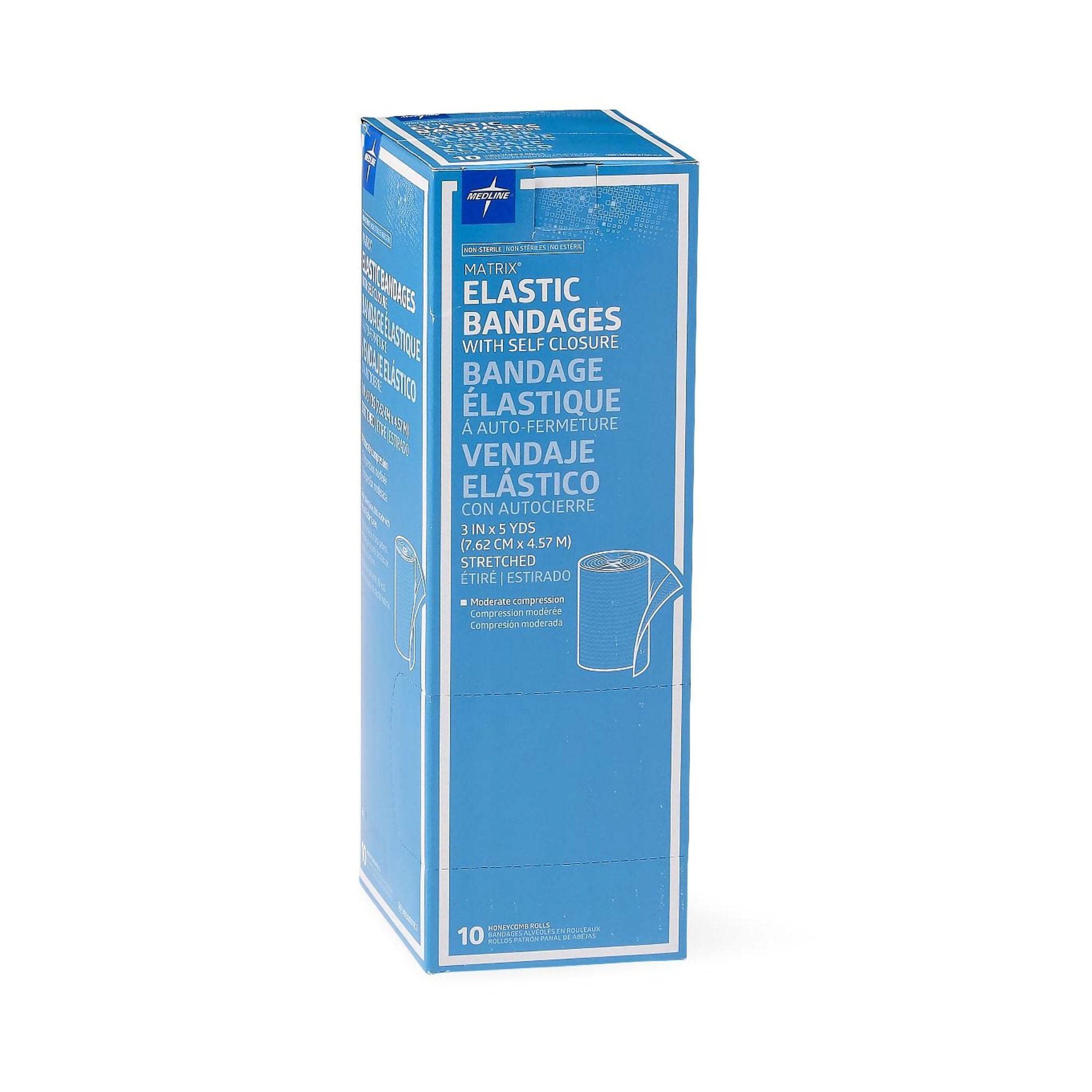 Matrix Double Hook and Loop Closure Elastic Bandage, 3 Inch x 5 Yard-Elastic Bandage Matrix 3 Inch X 5 Yard Double Hook and Loop Closure Natural NonSterile Medium Compression
