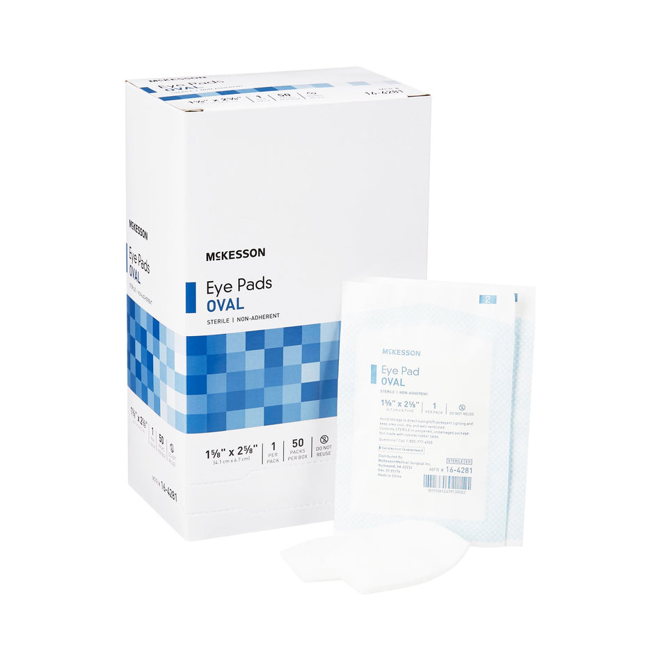 McKesson Eye Pad, 1-5/8 x 2-5/8 Inch-Eye Pad McKesson 1-5/8 X 2-5/8 Inch Sterile 1 per Pack