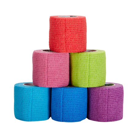 McKesson Self-adherent Closure Cohesive Bandage, 2 Inch x 5 Yard-Cohesive Bandage McKesson 2 Inch X 5 Yard Self-adherent Closure Purple / Pink / Green / Light Blue / Royal Blue / Red NonSterile Standard Compression