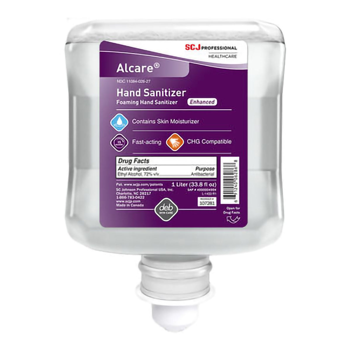 Hand Sanitizer Alcare® Enhanced 1 Liter Ethyl Alcohol Foaming Dispenser Refill Bottle - Personal Hygiene>Skin Care>Hand Sa...
