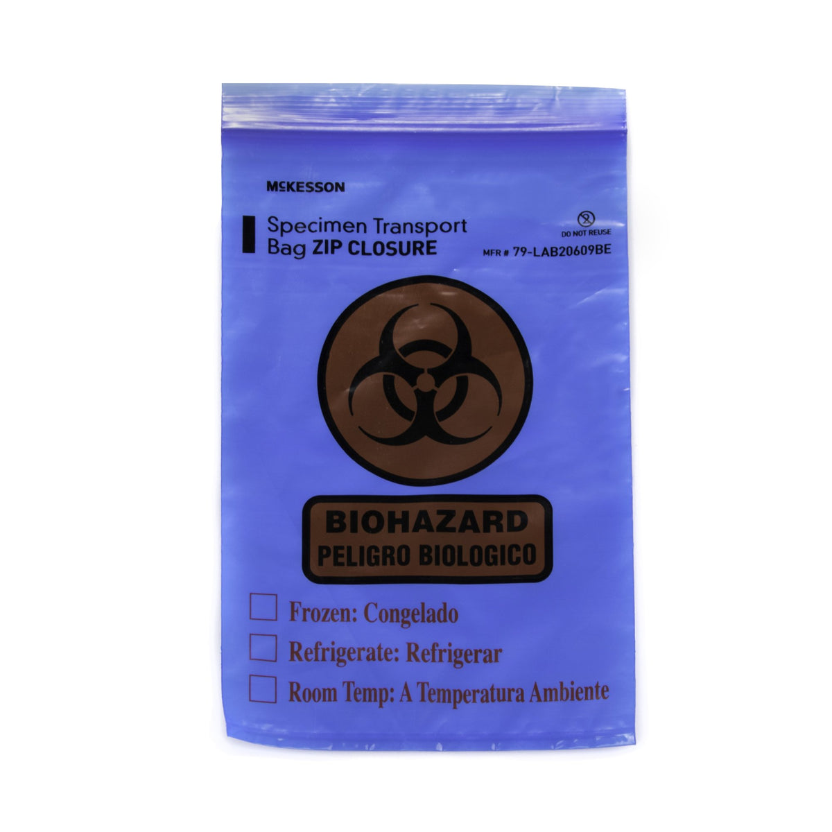 McKesson Specimen Transport Bag, Document Pouch, Zip Close, Blue Tinted, 6 x 9" - Clinical Laboratory>Specimen Collection>...