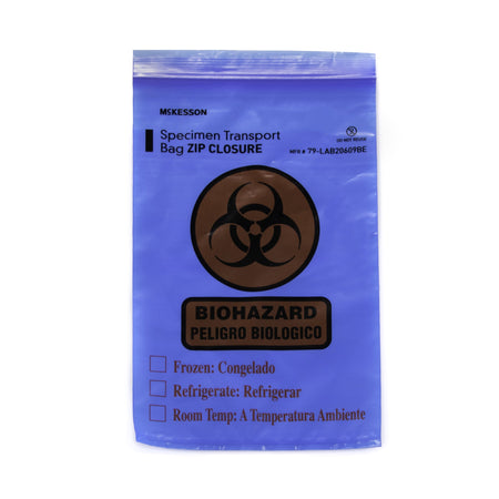 McKesson Specimen Transport Bag, Document Pouch, Zip Close, Blue Tinted, 6 x 9" - Clinical Laboratory>Specimen Collection>...