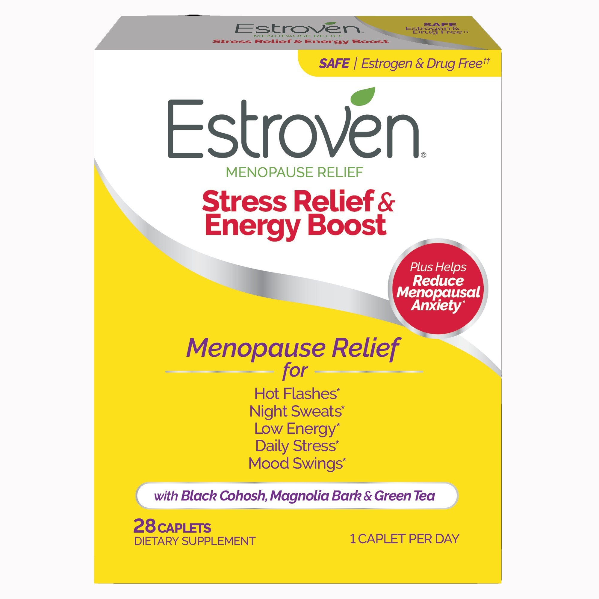 Estroven® Once Daily Menopause Relief Stress Relief & Energy Boost Caplets