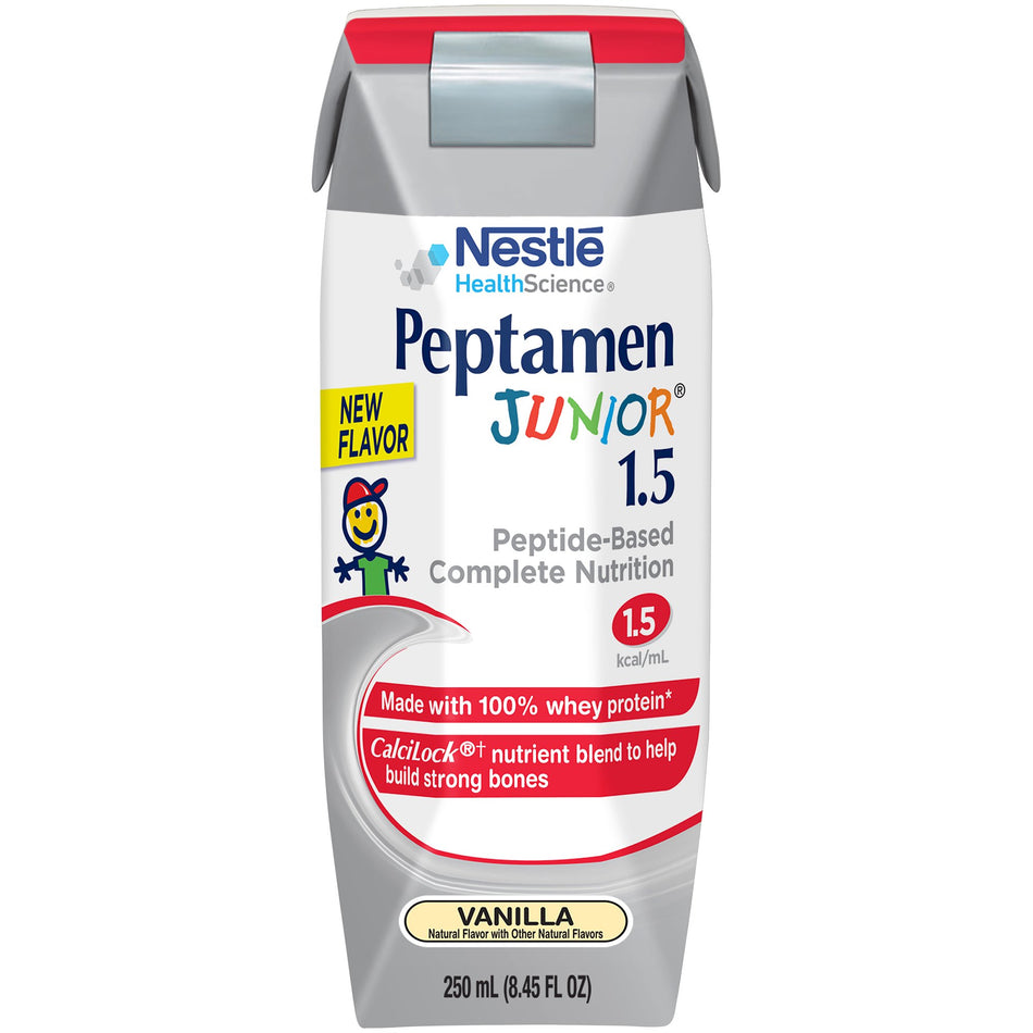 Peptamen Junior� 1.5 Peptide-Based Complete Nutrition, Vanilla, 8.45-ounceTetra Prisma�-Pediatric Tube Feeding Formula Peptamen Junior� 1.5 Vanilla Flavor 250 mL Carton Liquid Whey Protein Impaired GI Function