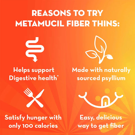 Metamucil Fiber Supplement Cinnamon Spice Flavor Wafer-Fiber Supplement Metamucil Cinnamon Spice Flavor Wafer 24 per Box 5 mg Strength Wheat Flour / Sucrose / Corn Oil / Psyllium Husk