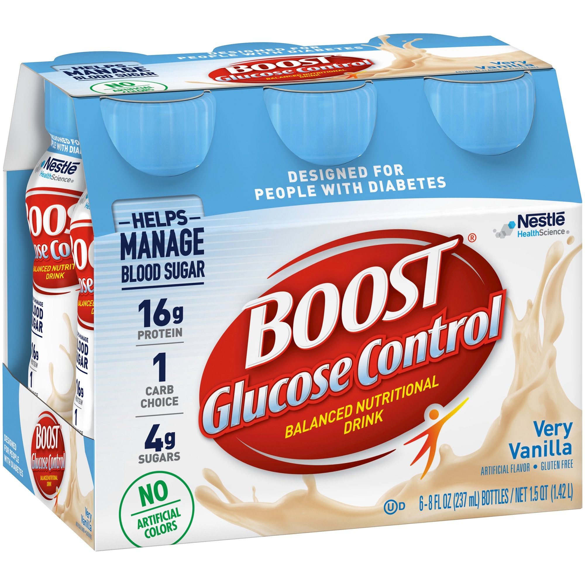 Boost Glucose Control Vanilla Balanced Nutritional Drink, 8-ounce Bottle-Oral Supplement Boost Glucose Control Very Vanilla Flavor Liquid 8 oz. Bottle