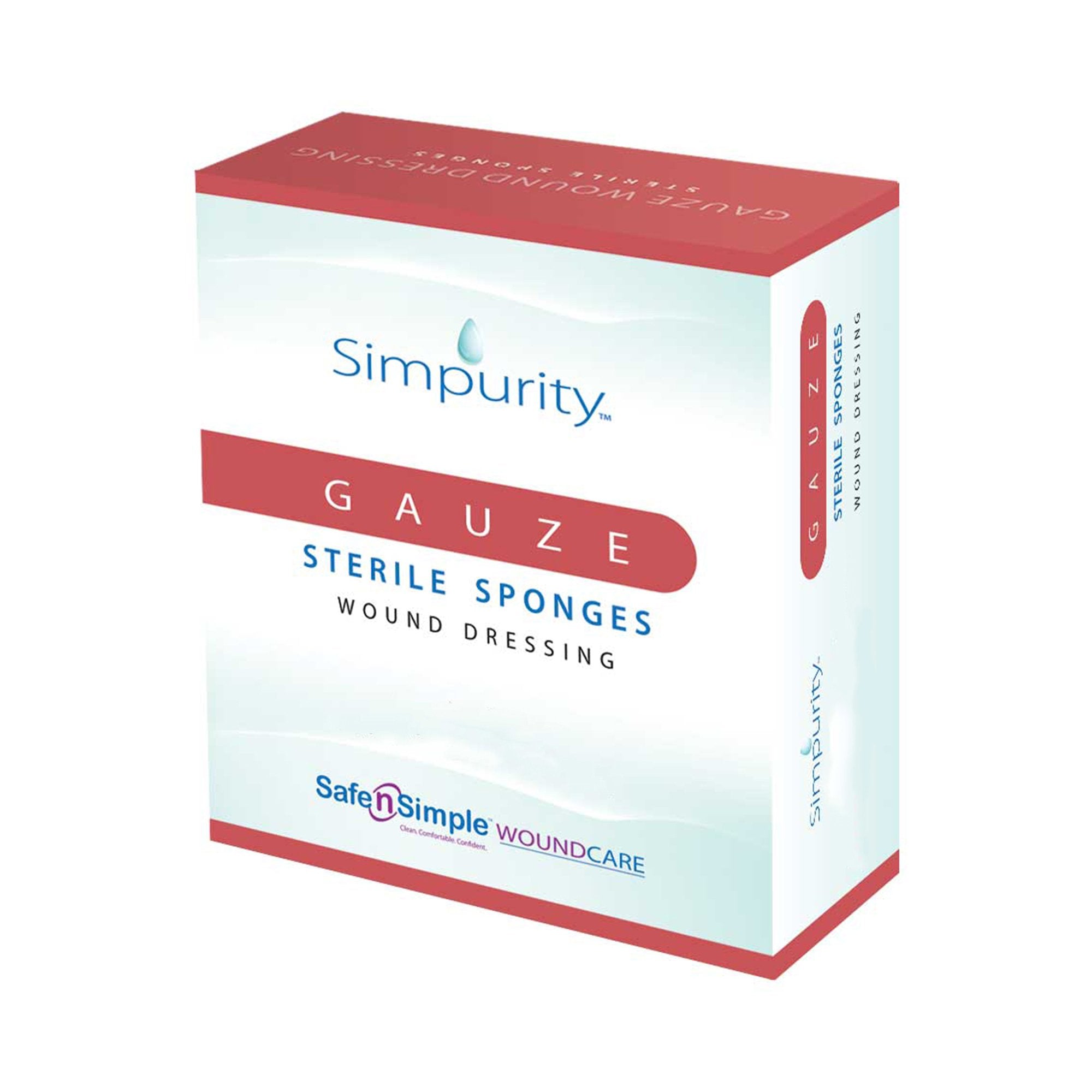Simpurity Sterile Gauze Sponge, 6 x 6-3/4 Inch, 12-Ply-Island Dressing Simpurity Bordered Gauze 6 X 6-3/4 Inch Rectangle Sterile