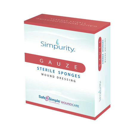 Simpurity Sterile Gauze Sponge, 6 x 6-3/4 Inch, 12-Ply-Island Dressing Simpurity Bordered Gauze 6 X 6-3/4 Inch Rectangle Sterile