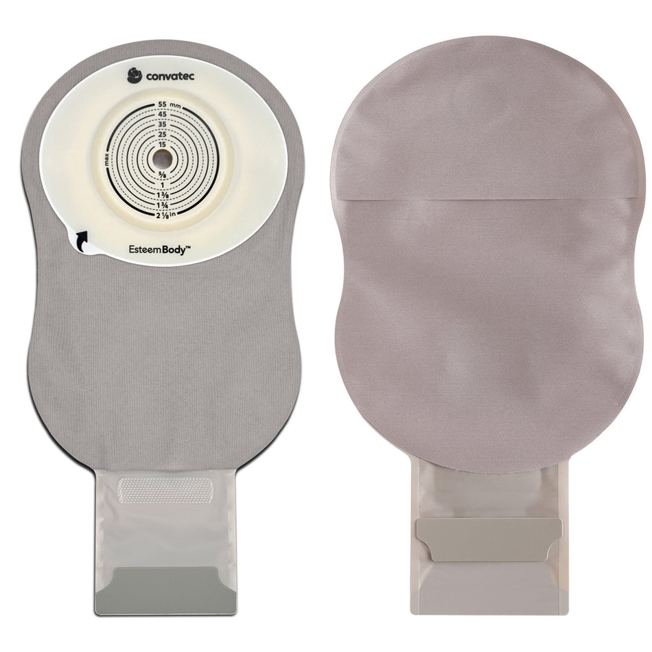 Ostomy Pouch Esteem Body™ One-Piece System 11 Inch Length Deep Convex, Trim To Fit 10 to 45 mm Stoma Drainable - Ostomy>Os...