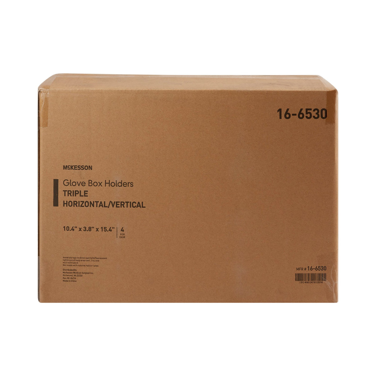 McKesson Glove Box Holder, 3-1/8 x 10 x 15 Inch-Glove Box Holder McKesson Horizontal or Vertical Mounted 3-Box Capacity Clear 3-1/8 X 10-1/4 X 15-1/4 Inch Plastic