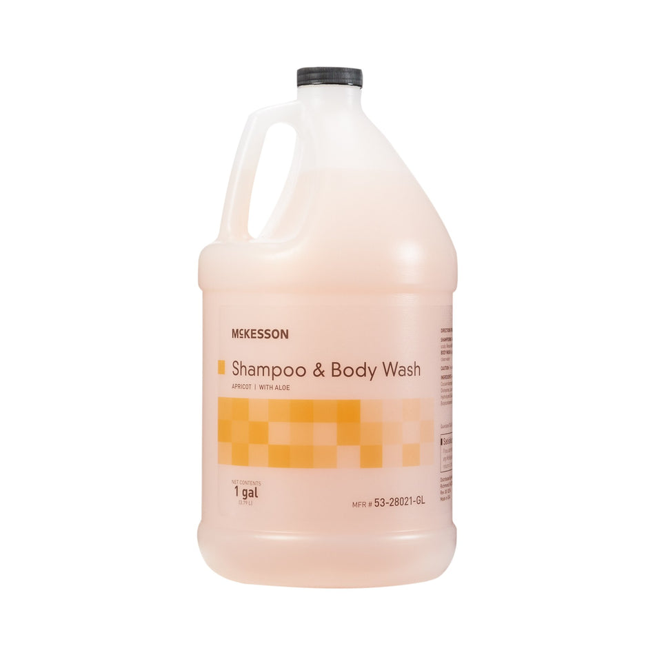 McKesson two-in-one shampoo and Body Wash, Apricot Scent, 1 Gallon Jug-Shampoo and Body Wash McKesson 1 gal. Jug Apricot Scent