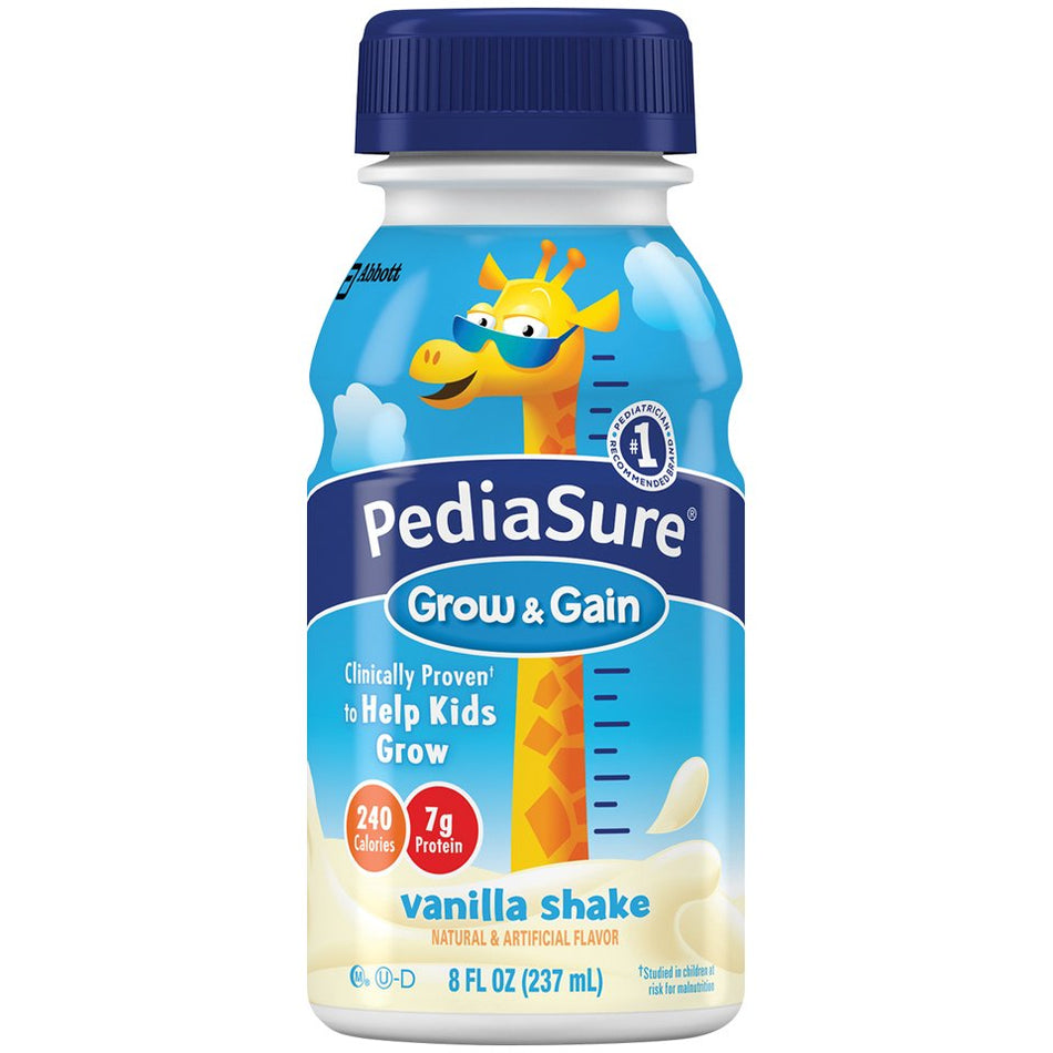 PediaSure� Grow & Gain Vanilla Shake, 8-ounce bottle-Pediatric Oral Supplement PediaSure� Grow & Gain Shake Vanilla Flavor 8 oz. Bottle Liquid Calories