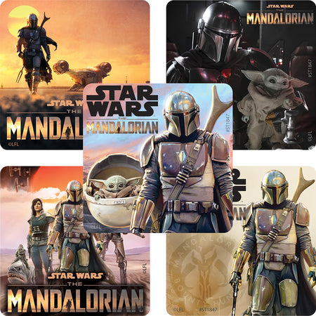 SmileMakers® 100 per Box Star Wars Mandalorian Sticker 2-1/2 Inch