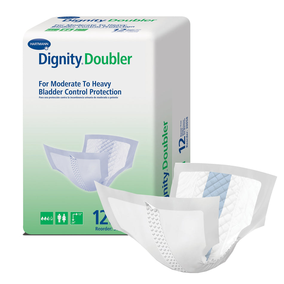 Bladder Control Pad Dignity® Doubler 13 X 24 Inch Moderate Absorbency Polymer Core One Size Fits Most