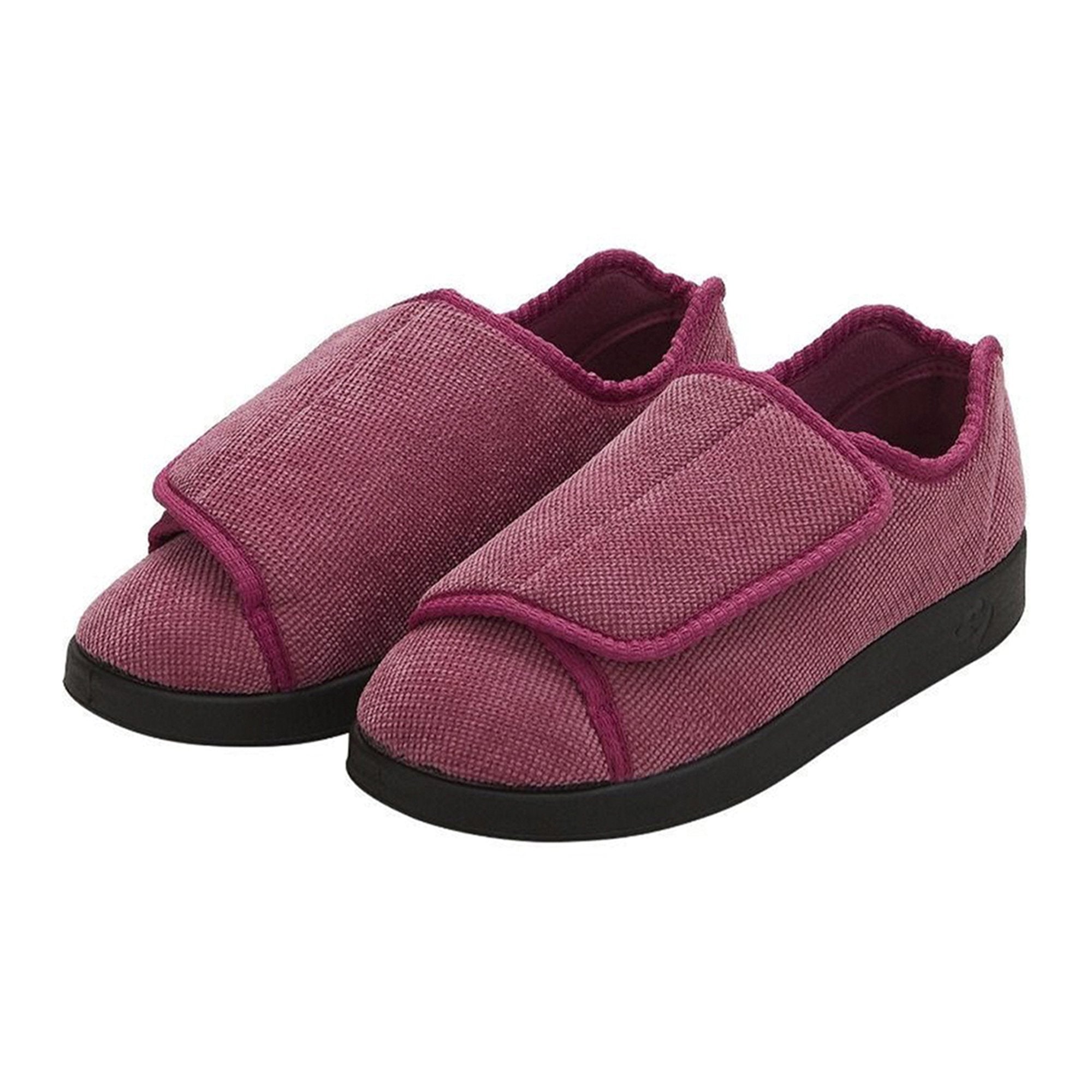 Silverts® Women's Double Extra Wide Easy Closure Slippers, Dusty Rose, Size 11
