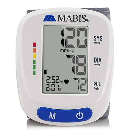Mabis Digital Wrist Blood Pressure Monitor-Digital Blood Pressure Monitor MABIS Adult Cuff Cloth Fabric Cuff 5.3 to 8.5 inches Mobile