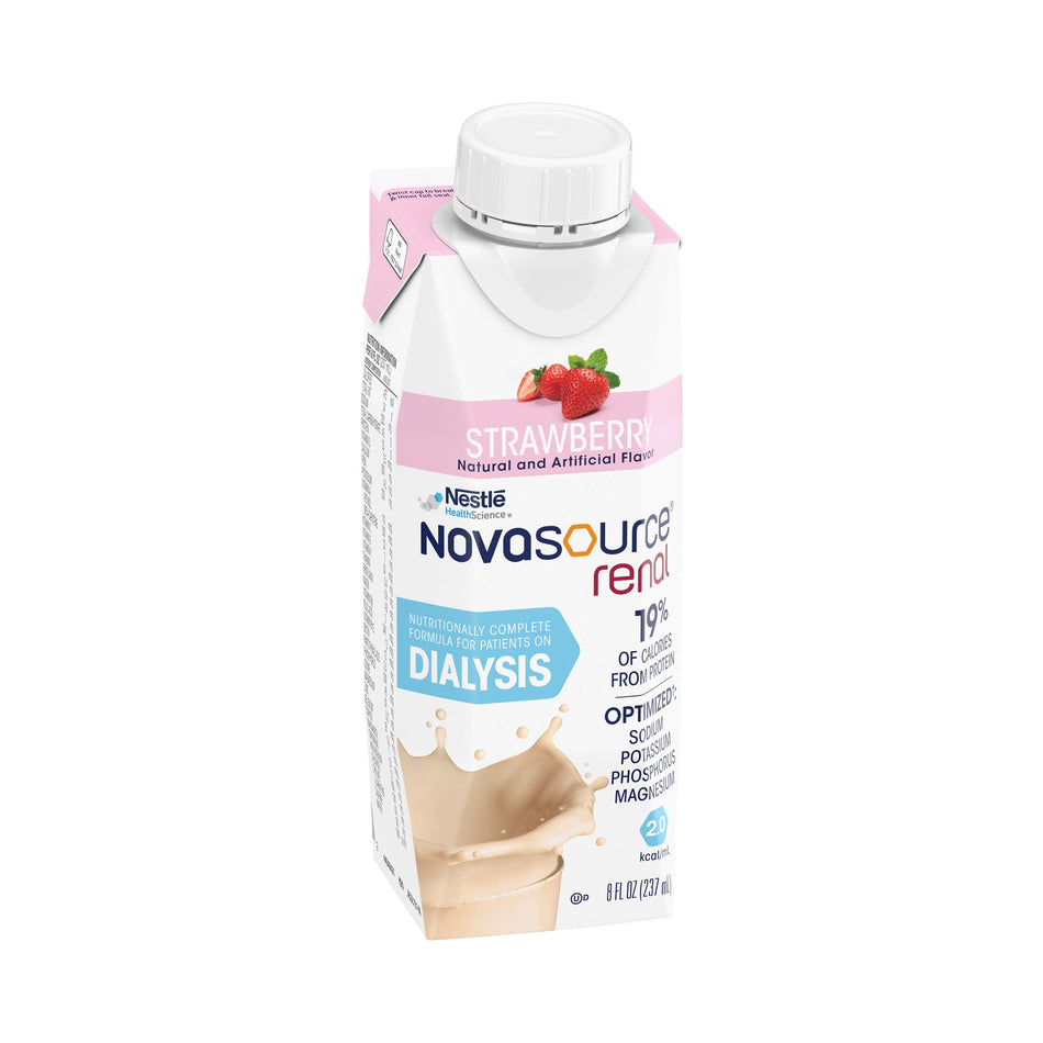 Novasource® Renal Strawberry Formula for Patients on Dialysis, 8-ounce Carton - Nutritionals and Feeding Supplies>Nutritio...