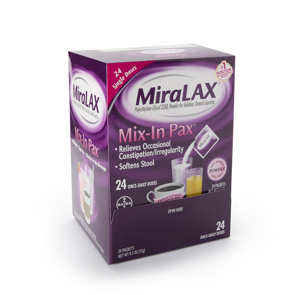 MiraLAX� Polyethylene Glycol 3350 Laxative-Laxative MiraLAX� Powder 24 per Box 17 Gram Strength Polyethylene Glycol 3350