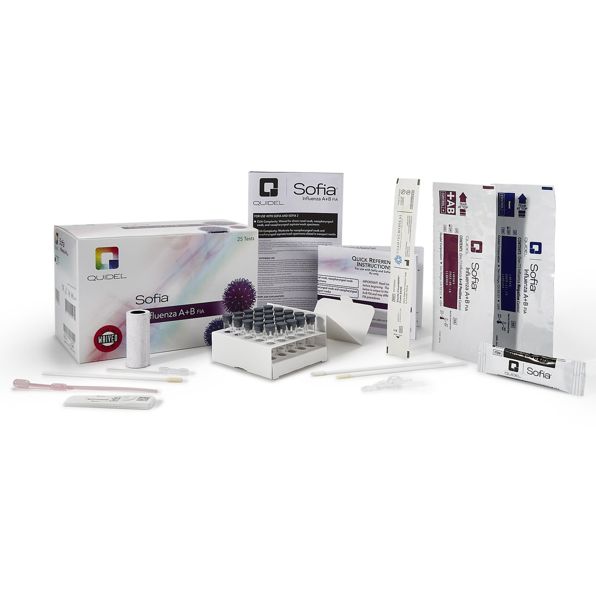 Sofia Influenza A+B FIA Influenza A + B Fluorescence Immunoassay (FIA) Respiratory Test Kit-Respiratory Test Kit Sofia Influenza A+B FIA Influenza A + B 25 Tests CLIA Waived Sample Dependent