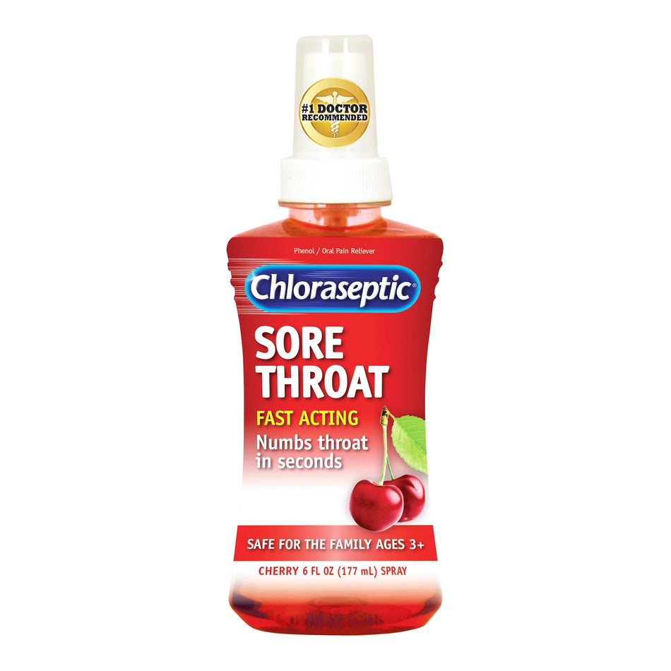 Chloraseptic Phenol Sore Throat Relief, 6-ounce Spray Bottle-Sore Throat Relief Chloraseptic 1.4% Strength Oral Spray 6 oz.
